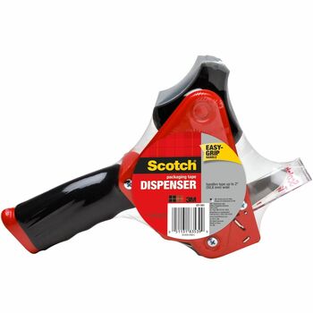 Scotch Pistol Grip Packaging Tape Dispenser, 3&quot; Core, Metal, Red