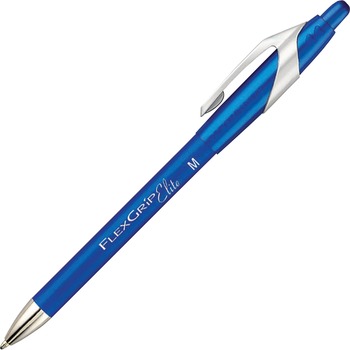 Paper Mate FlexGrip Elite Ballpoint Retractable Pen, Blue Ink, Medium, Dozen