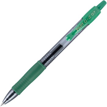 Pilot G2 Premium Retractable Gel Ink Pen, Refillable, Green Ink, .7mm, Dozen