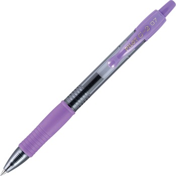 Pilot G2 Premium Retractable Gel Ink Pen, Refillable, Purple Ink, .7mm, Dozen