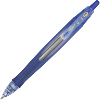Pilot G6 Retractable Gel Ink Pen, Refillable, Blue Ink, .7mm