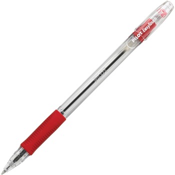 Pilot EasyTouch Ball Point Stick Pen, Red Ink, 1mm, Dozen