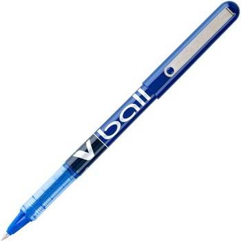 Pilot VBall Liquid Ink Roller Ball Stick Pen, Blue Ink, .5mm, Dozen