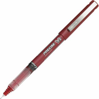 Pilot Precise V5 Roller Ball Stick Pen, Precision Point, Red Ink, .5mm, Dozen