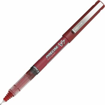 Pilot Precise V7 Roller Ball Stick Pen, Precision Point, Red Ink, .7mm, Dozen