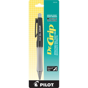 Pilot Dr. Grip Retractable Ball Point Pen, Black Ink, 1mm