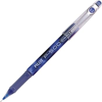 Pilot P-500 Precise Gel Ink Roller Ball Stick Pen, Blue Ink, .5mm, Dozen