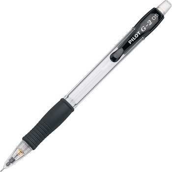 Pilot G-2 Mechanical Pencil, .5mm, Clear w/Black Accents, Dozen