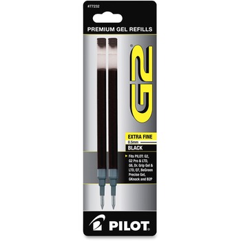 Pilot Q7, G2 Ltd, G2 Pro, Precise Gel BeGreen,, Extra Fine, Blk, 2/Pk