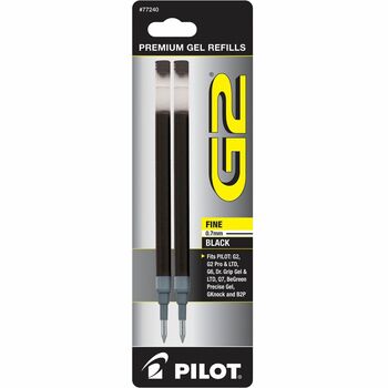 Pilot Refill for G2 Gel, Dr. Grip Gel/Ltd, ExecuGel G6, Q7, Fine Tip, Black, 2/Pack