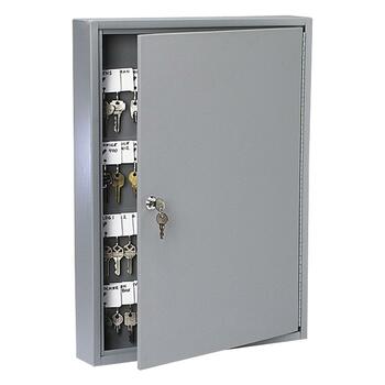 SecurIT Locking Key Cabinet, 100-Key, Steel, Gray, 16 1/2 x 3 x 22 1/2
