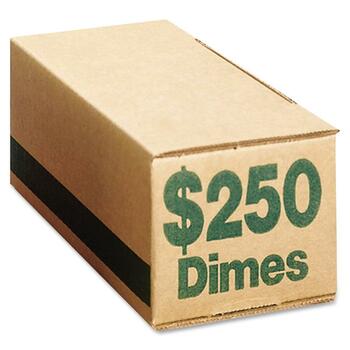 PM Company Corrugated Cardboard Coin Storage w/Denomination Printed On Side, Green