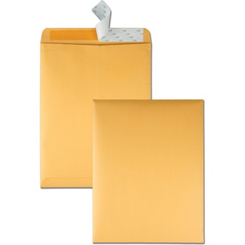 Quality Park™ Redi Strip Catalog Envelope, 10 x 13, 28lb, Brown Kraft, 100/Box