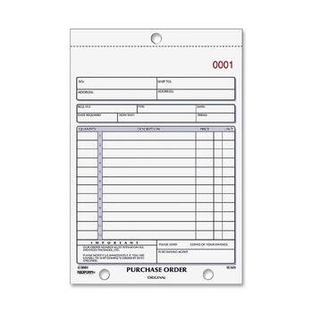 Rediform Purchase Order Book, Bottom Punch, 5 1/2 x 7 7/8, Two-Part Carbonless, 50 Forms
