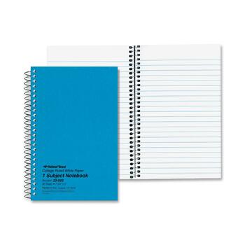 National Subject Wirebound Notebook, College Ruled, 5&quot; x 7.75&quot;, White Paper, Blue Cover, 80 Sheets