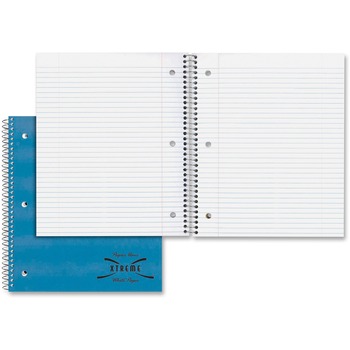 National Subject Wirebound Notebook, College Ruled, 8.88&quot; x 11&quot;, White Paper, Assorted Colors, 80 Sheets