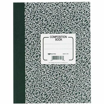 National Composition Book, College Ruled, 8.38&quot; x 11&quot;, White Paper, Black Marble Cover, 80 Sheets