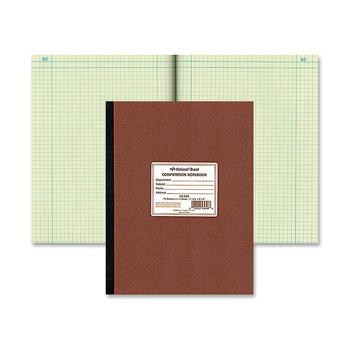 National Computation Book, Quadrille Ruled, 9.25&quot; x 11.75&quot;, Green Paper, Brown Cover, 75 Sheets