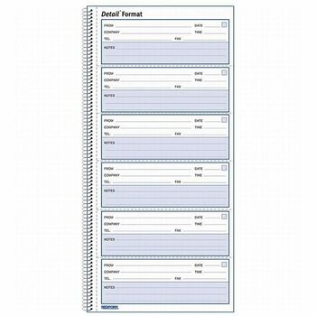 Rediform Voice Mail Wirebound Log Books, 5 5/8 x 10 5/8, 600 Sets/Book