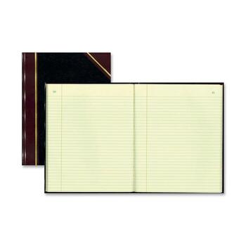 National&#174; Texthide Record Book, Black/Burgundy, 150 Green Pages, 10 3/8 x 8 3/8