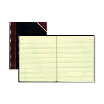 National&#174; Texthide Record Book, Black/Burgundy, 300 Green Pages, 10 3/8 x 8 3/8
