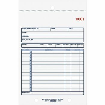 Rediform Sales Book, 5 1/2 x 7 7/8, Carbonless Duplicate, 50 Sets/Book