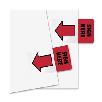 Redi-Tag Removable/Reusable Page Flags, &quot;Sign Here&quot;, Red, 50/Pack