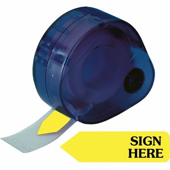 Redi-Tag Arrow Message Page Flags in Dispenser, &quot;Sign Here&quot;, Yellow, 120 Flags/Dispenser