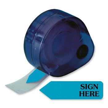 Redi-Tag Arrow Message Page Flags in Dispenser, &quot;Sign Here&quot;, Blue, 120 Flags/Dispenser