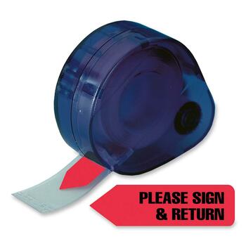 Redi-Tag Arrow Message Page Flags in Dispenser, &quot;Please Sign and Return&quot;, Red, 120 Flags