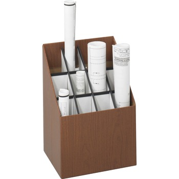 Safco Corrugated Roll Files, 12 Compartments, 15w x 12d x 22h, Woodgrain