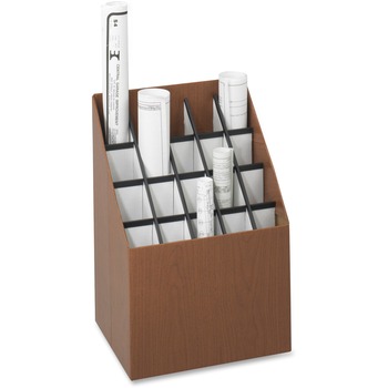Safco Corrugated Roll Files, 20 Compartments, 15w x 12d x 22h, Woodgrain