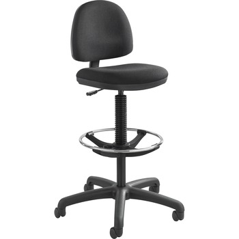 Safco&#174; Precision Extended Height Swivel Stool w/Adjustable Footring, Black Fabric