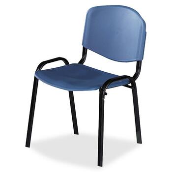 Safco Contour Stacking Chairs, Blue w/Black Frame, 4/Carton