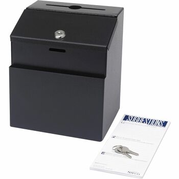 Safco&#174; Steel Suggestion/Key Drop Box with Locking Top, 7 x 6 x 8 1/2