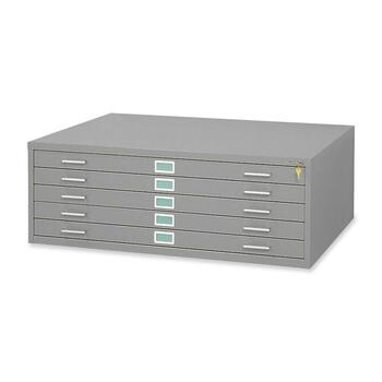 Safco Five-Drawer Steel Flat File, 46&#189;”w x 35&#189;”d x 16&#189;”h, Gray