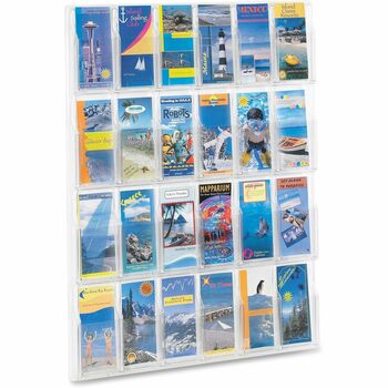 Safco Reveal Clear Literature Displays, 24 Compartments, 30w x 2d x 41h, Clear