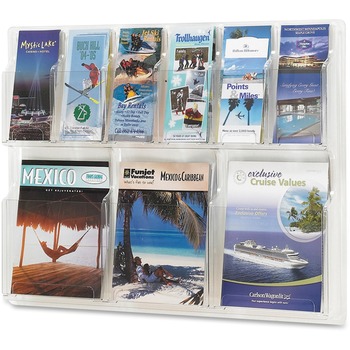 Safco Reveal Clear Literature Displays, Nine Compartments, 30w x 2d x 22-1/2h, Clear