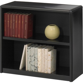 Safco Value Mate Series Metal Bookcase, Two-Shelf, 31-3/4w x 13-1/2d x 28h, Black