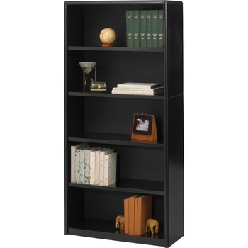 Safco Value Mate Series Metal Bookcase, Six-Shelf, 31-3/4w x 13-1/2d x 80h, Black