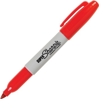 Sharpie Super Permanent Markers, Fine Point, Red, Dozen