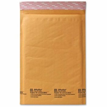 W.B. Mason Co. Jiffylite Self-Seal Bubble Lined Mailers, #4, 9-1/2 in x 14-1/2 in, Side Seam, Golden Brown, 100/Carton