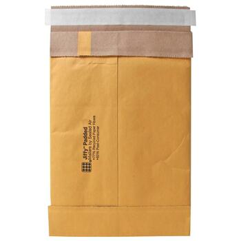 W.B. Mason Co. Jiffy Padded Self-Seal Mailers, #5, 10-1/2 in x 16 in, Side Seam, Golden Brown, 100/Carton