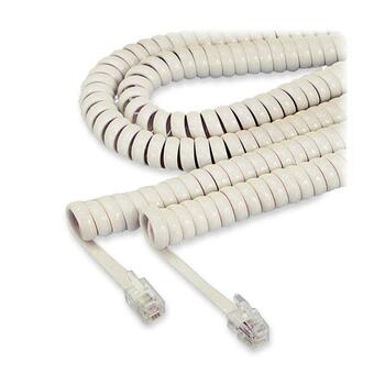 Softalk Coiled Phone Cord, Plug/Plug, 25 ft., Ivory