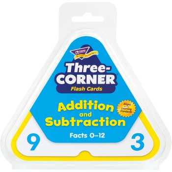 TREND Addition/Subtraction Three-Corner Flash Cards, 6 &amp; Up, 48/Set