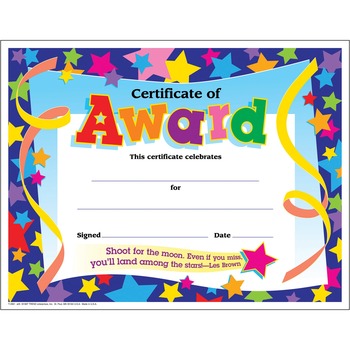 TREND Certificates of Award, 8-1/2 x 11, 30/Pack