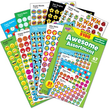 TREND SuperSpots and SuperShapes Sticker Variety Packs, Assorted Designs, 5,100/Pack