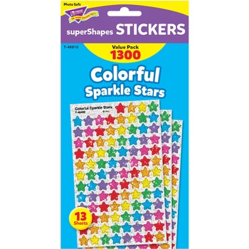 TREND SuperSpots and SuperShapes Sticker Variety Packs, Sparkle Stars, 1,300/Pack