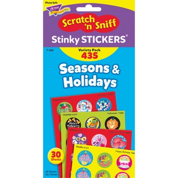 TREND Stinky Stickers Variety Pack, Holidays and Seasons, 432/Pack