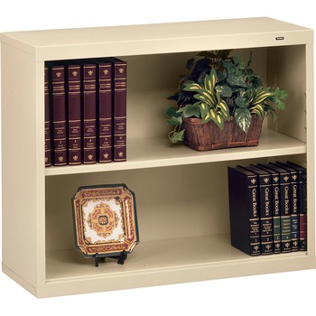 Tennsco Metal Bookcase, Two-Shelf, 34-1/2w x 13-1/2d x 28h, Putty